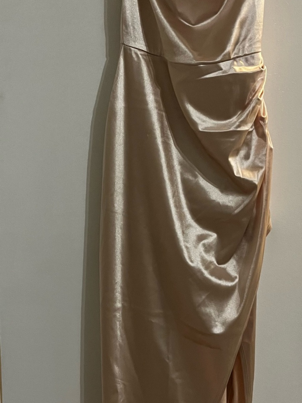 Forever 21 Champagne Satin Slip midi Dress with cowl neck